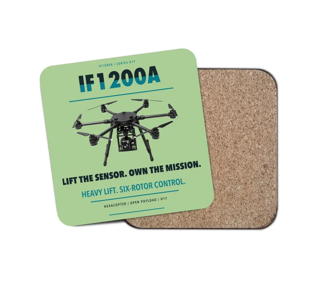 Inspired Flight IF1200A design on light green 1 piece coaster
