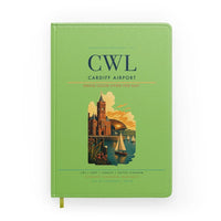 Thumbnail for Cardiff Airport (CWL) design on light green notebook