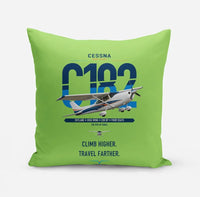 Thumbnail for Cessna 182 Skylane design on light green pillow