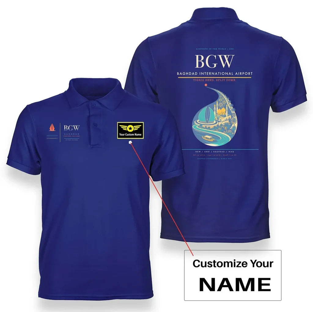 Baghdad International Airport BGW Blue+Name