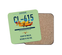 Thumbnail for Canadair CL-415 design on light green 1 piece coaster