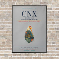 Thumbnail for Chiang Mai International Airport CNX vertical canvas print - framed - light gray background