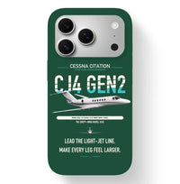 Thumbnail for Cessna Citation CJ4 Gen2 design on dark green magsafe iphone case, for iPhone 17 Pro