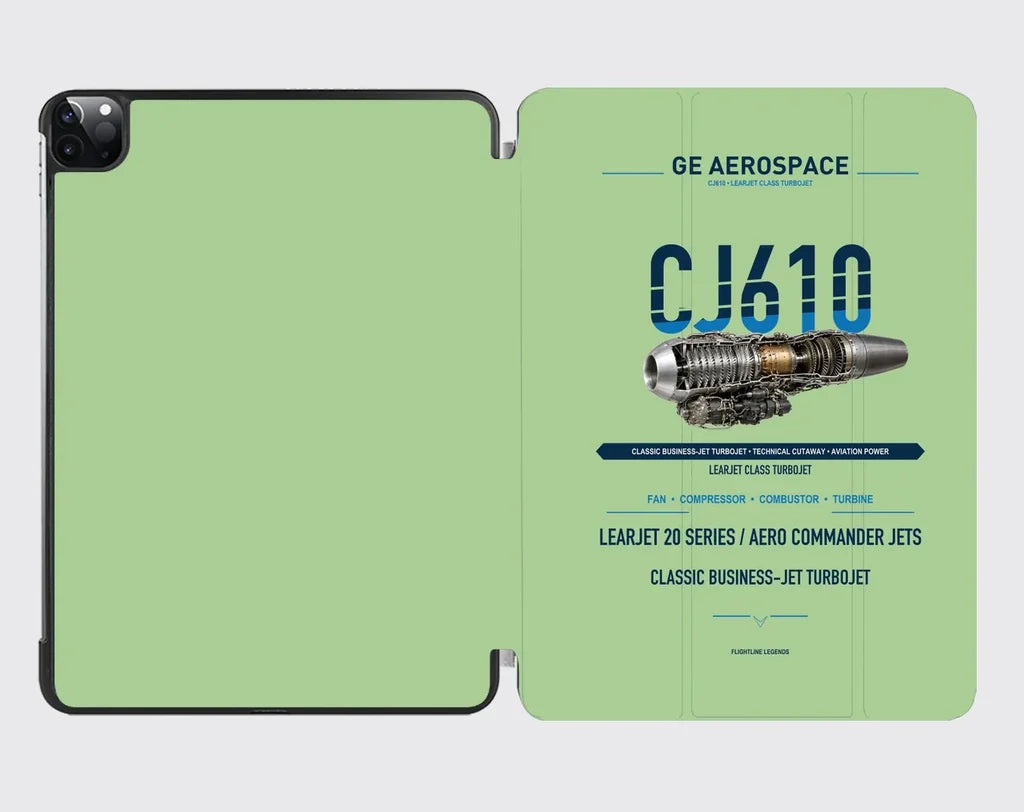 CJ610 design on light green ipad tablet case
