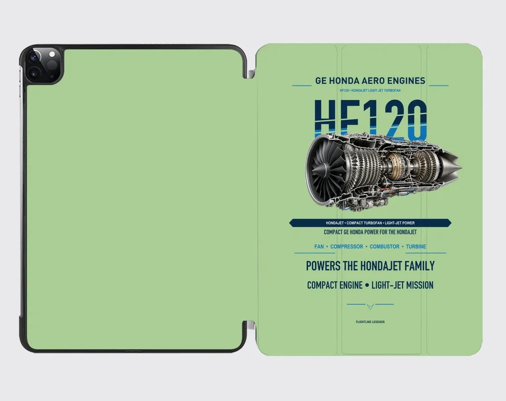 HF120 design on light green ipad tablet case