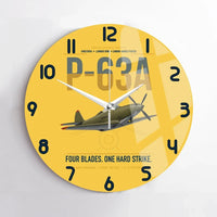 Thumbnail for P-63A Kingcobra design on yellow no frame wall clock