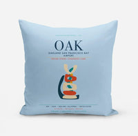 Thumbnail for Oakland San Francisco Bay Airport (OAK) design on light blue pillow