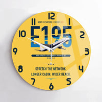 Thumbnail for Embraer E195 design on yellow no frame wall clock