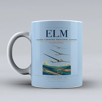 Thumbnail for Elmira Corning Regional Airport (ELM) airport code design on light blue ceramic mug