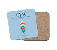 Thumbnail for Key West International Airport (EYW) design on light blue 1 piece coaster