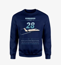 Thumbnail for Bombardier Learjet 28 design on navy blue sweatshirt