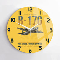 Thumbnail for B-17G Flying Fortress design on yellow no frame wall clock