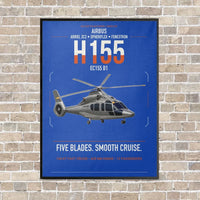 Thumbnail for Airbus H155 EC155 B1 vertical canvas print - framed - blue background