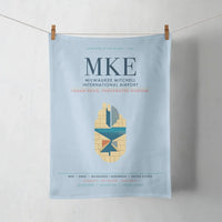 Thumbnail for Milwaukee Mitchell International Airport (MKE) design on light blue towel