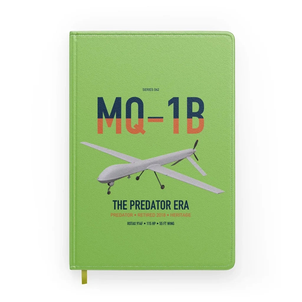 MQ-1B Predator design on light green notebook
