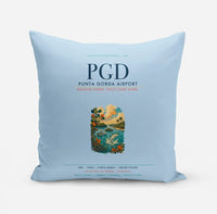 Thumbnail for Punta Gorda Airport (PGD) design on light blue pillow