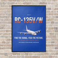 Thumbnail for RC-135V W Rivet Joint vertical canvas print - framed - blue background