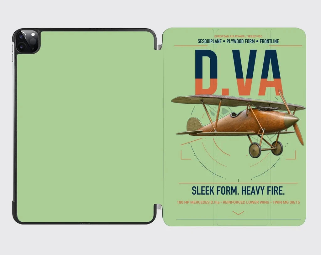 Albatros D.Va design on light green ipad tablet case