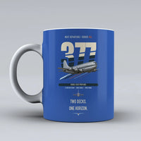 Thumbnail for Boeing 377 Stratocruiser double-side print on blue ceramic mug