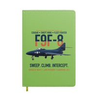 Thumbnail for F9F-8 Cougar Swept Wing Carrier Fighter design on light green notebook