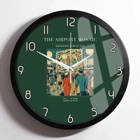 Thumbnail for VINTAGE G4132 - The Airport Mosaic - Designed Wall Clocks design on darkgreen framed