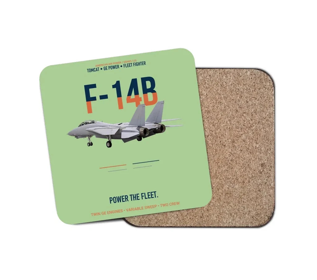 F-14B Tomcat Power The Fleet design on light green 1 piece coaster