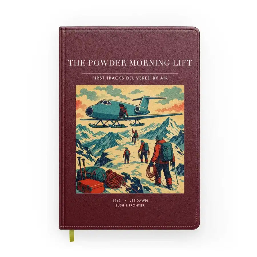 VINTAGE G4287 - The Powder Morning Lift - Designed Notebooks design on darkred