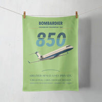 Thumbnail for Bombardier Challenger 850 design on light green towel