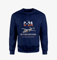 Thumbnail for C-2A Greyhound design on navy blue sweatshirt
