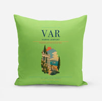 Thumbnail for Varna Airport (VAR) design on light green pillow