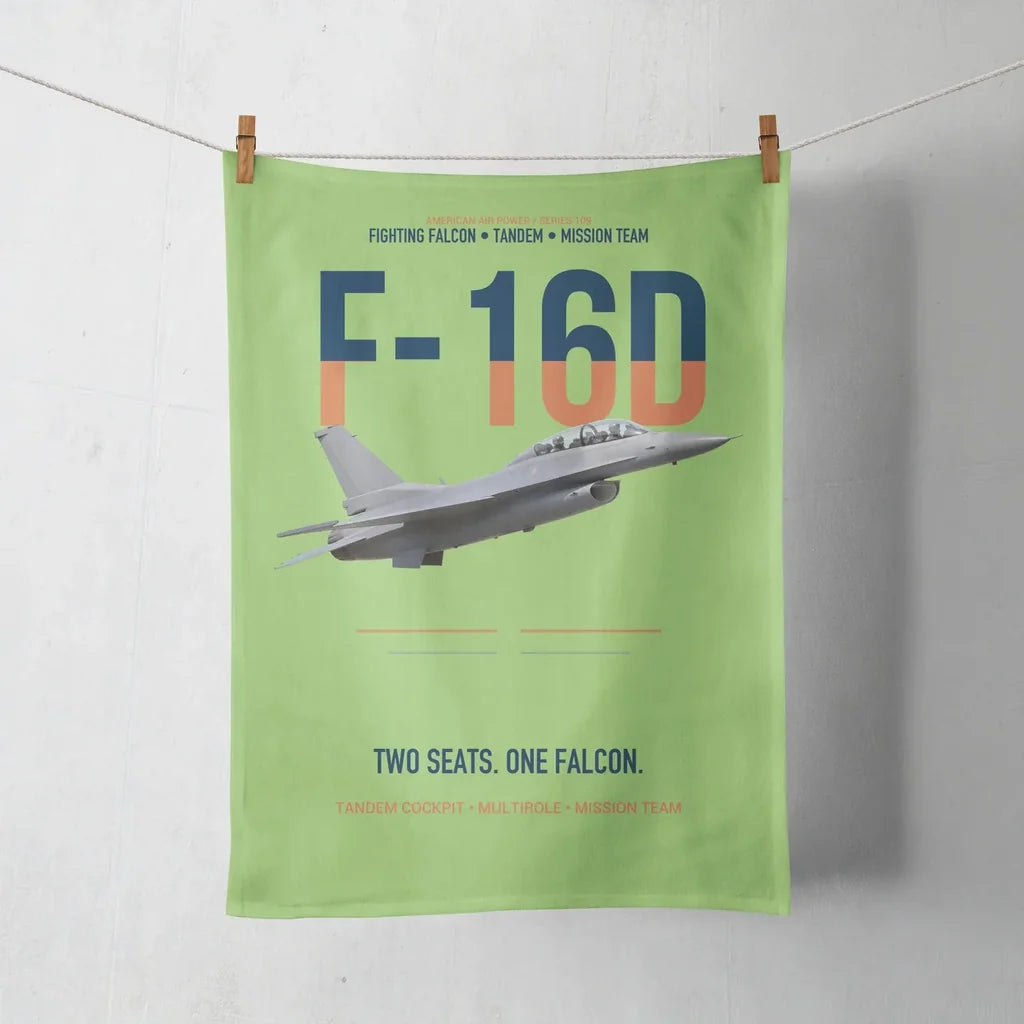 F-16D Fighting Falcon Two Seats One Falcon design on light green towel