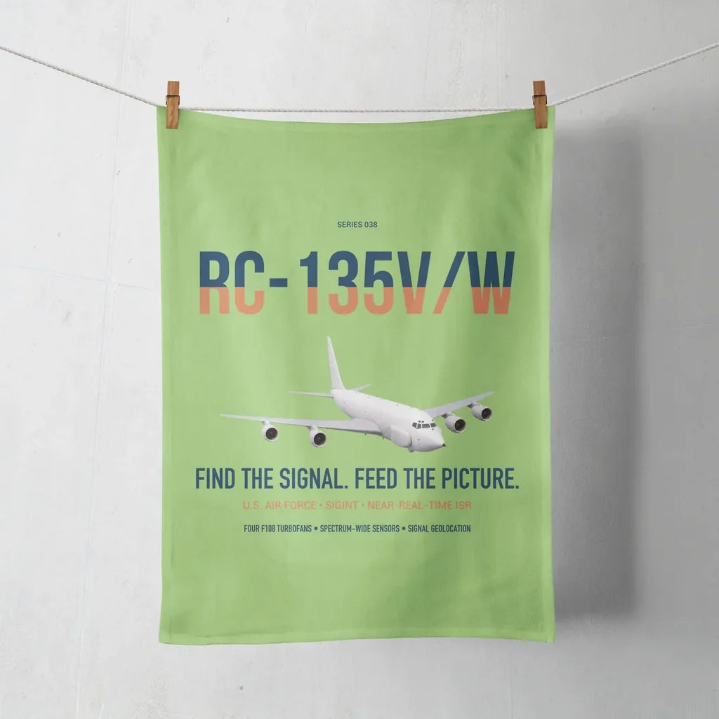RC-135V W Rivet Joint design on light green towel