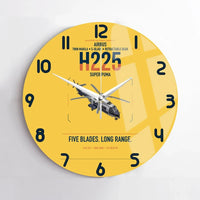 Thumbnail for Airbus H225 design on yellow no frame wall clock
