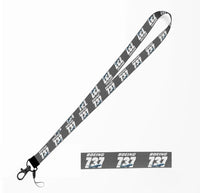 Thumbnail for Super Boeing 737+Text lanyard and ID holder in gray