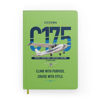 Thumbnail for Cessna 175 Skylark design on light green notebook