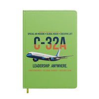 Thumbnail for C-32A Air Force Two Global Reach design on light green notebook