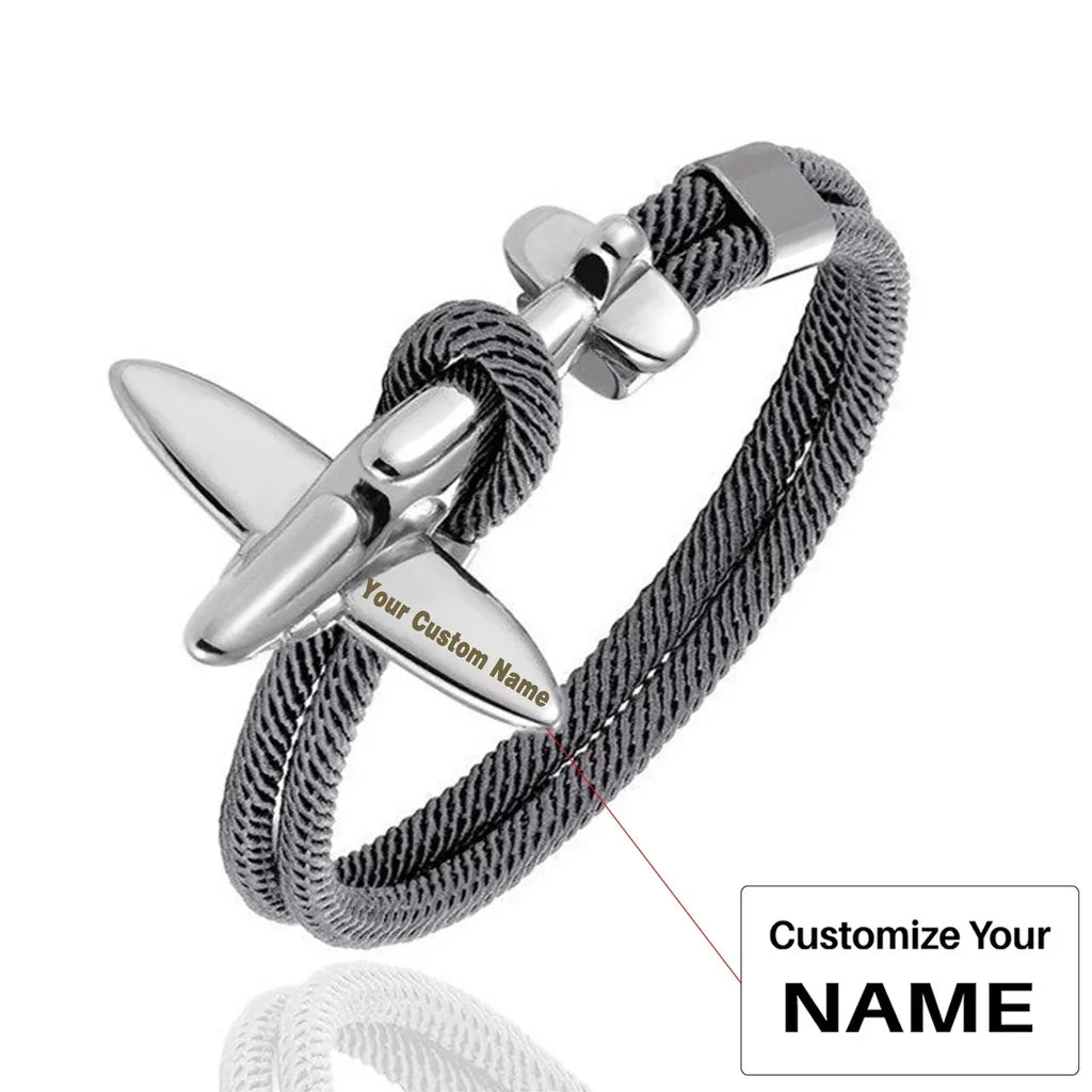 Customisable Small Airplane Bracelet - view 11