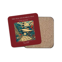 Thumbnail for The Silk And Bamboo Test - Designed Coasters design on dark red 1-piece