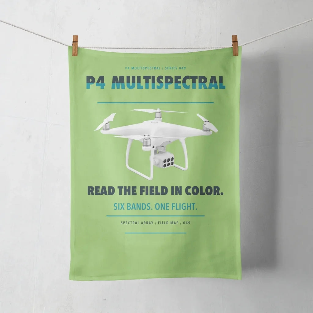 DJI P4 Multispectral design on light green towel