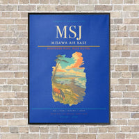 Thumbnail for Misawa Air Base MSJ vertical canvas print - framed - blue background