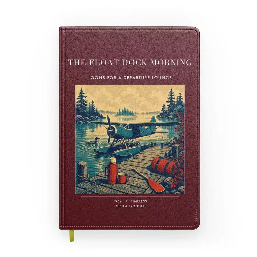 VINTAGE G4195 - The Float Dock Morning - Designed Notebooks design on darkred