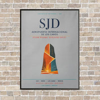 Thumbnail for Aeropuerto Internacional de Los Cabos SJD vertical canvas print - framed - light gray background