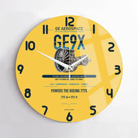 Thumbnail for GE9X design on yellow no frame wall clock