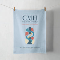 Thumbnail for John Glenn Columbus International Airport (CMH) design on light blue towel