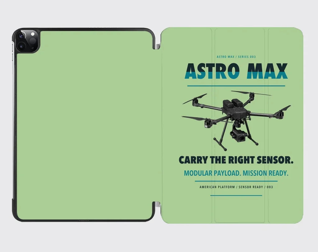 Freefly Astro Max design on light green ipad tablet case