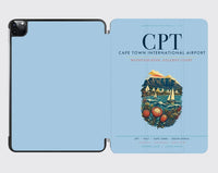 Thumbnail for Cape Town International Airport (CPT) design on light blue ipad tablet case