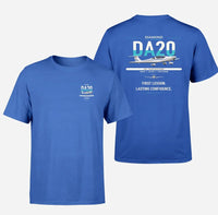 Thumbnail for Diamond DA20 design on blue t-shirt, double-side print
