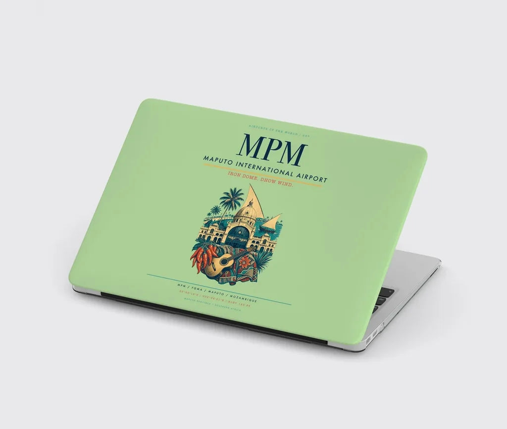 Maputo International Airport (MPM) design on light green MacBook case