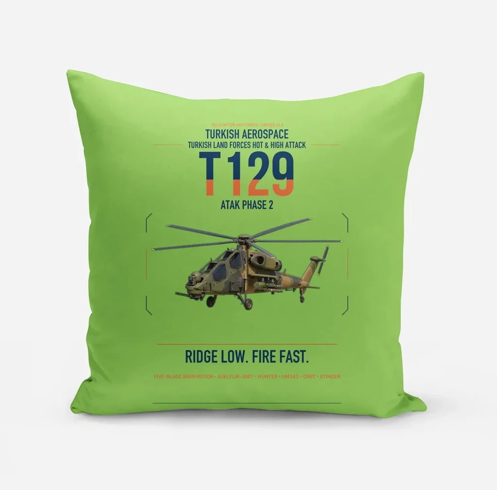Turkish Aerospace T129 ATAK Phase 2 design on light green pillow