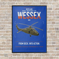 Thumbnail for Westland Wessex HU5 vertical canvas print - framed - blue background